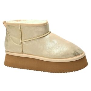 Corkys Washed Gold Metallic Platform Ankle Boots New